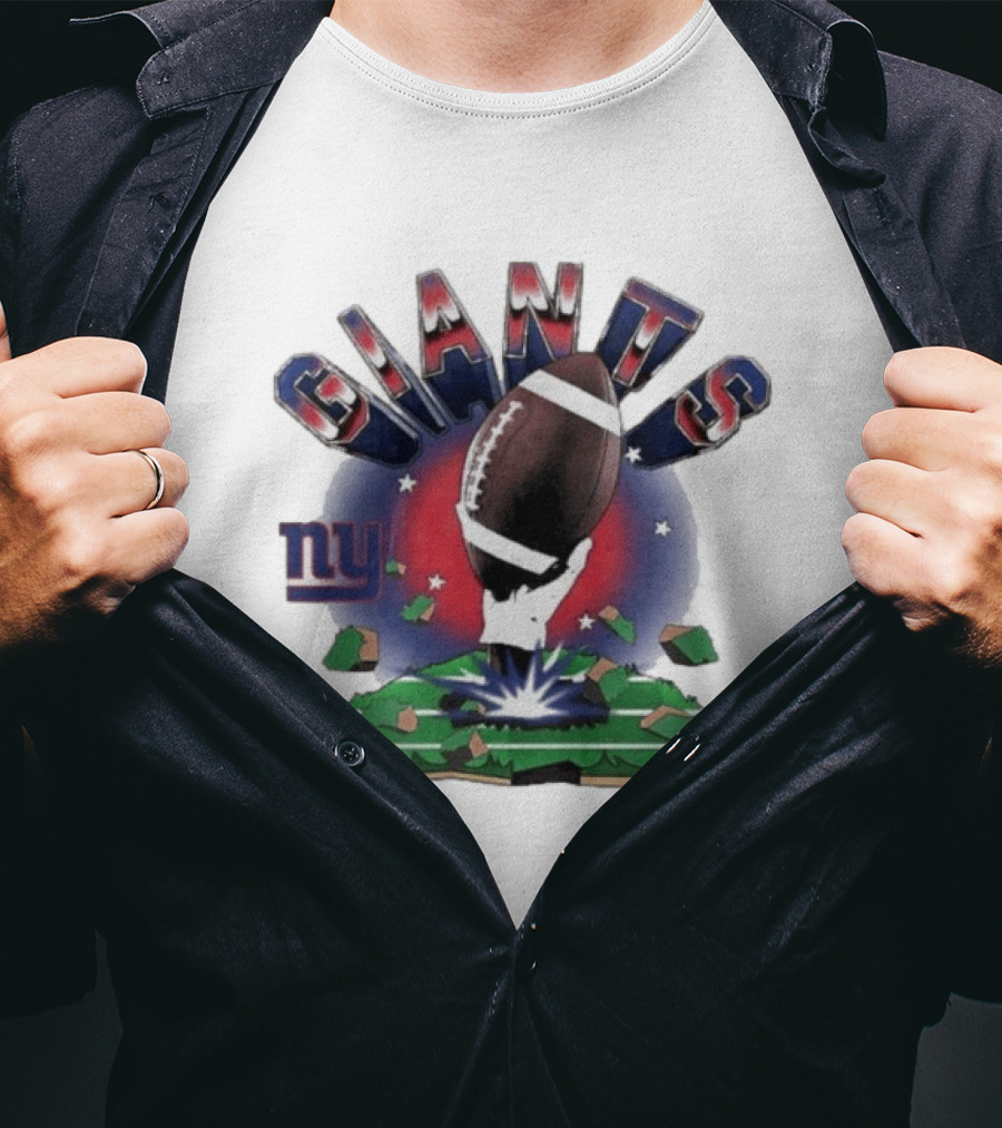New York Giants 2026 Explode Clubhouse Football Hand Stars Ny T-Shirt