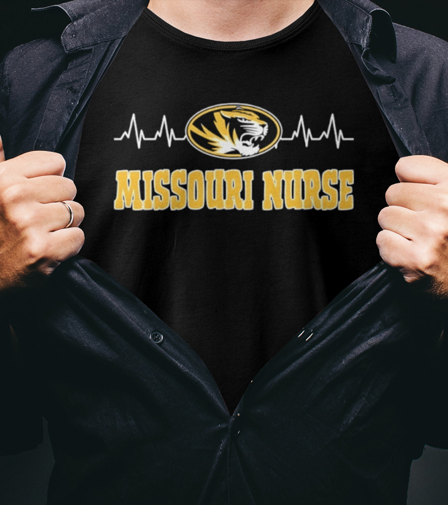 Missouri Nurse Heartbeat Tigers College Sports T-Shirt