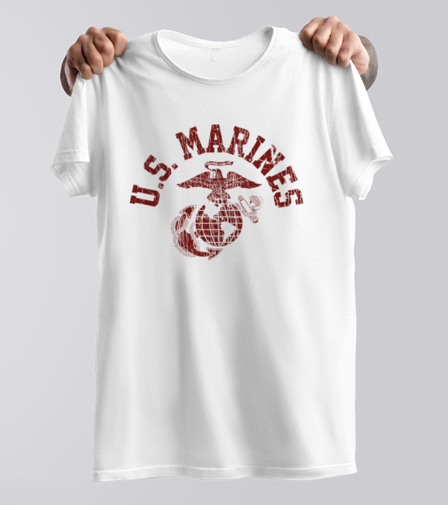 Distressed Eagle Globe Anchor U.S. Marines Semper Fidelis T-Shirt
