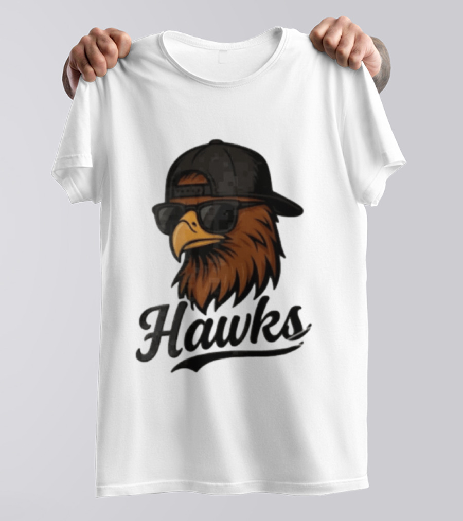 Hawks Eagle Wearing Sunglasses And Baseball Cap T-Shirt