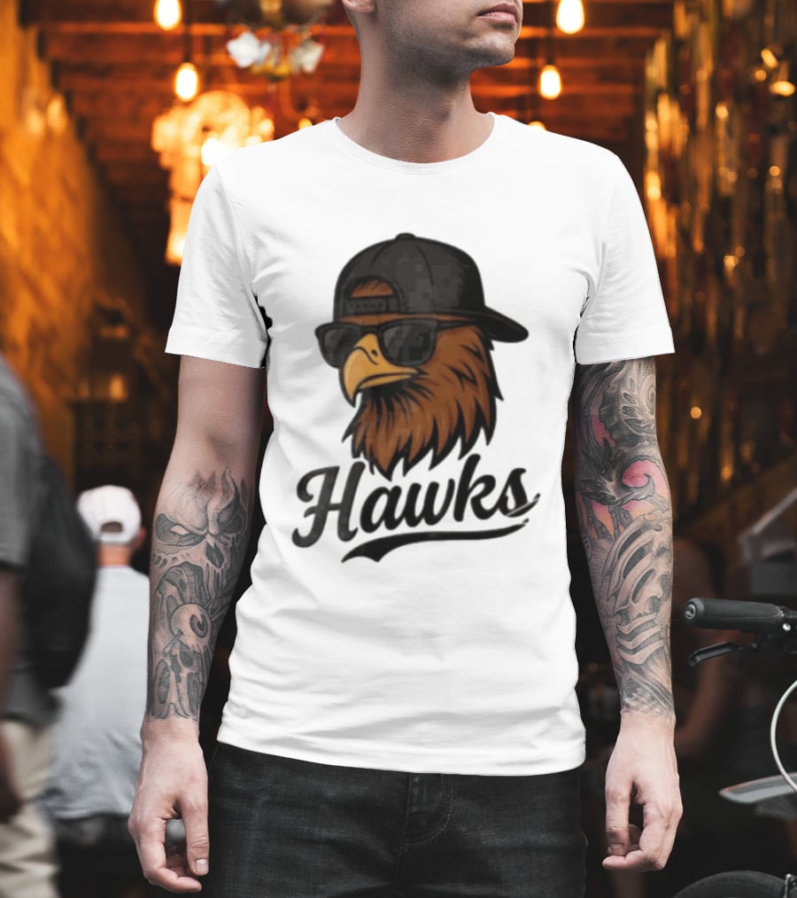 Hawks Eagle Wearing Sunglasses And Baseball Cap T-Shirt