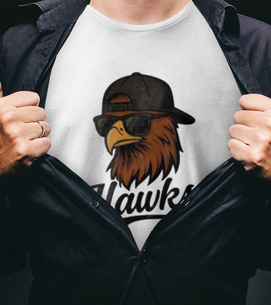 Hawks Eagle Wearing Sunglasses And Baseball Cap T-Shirt