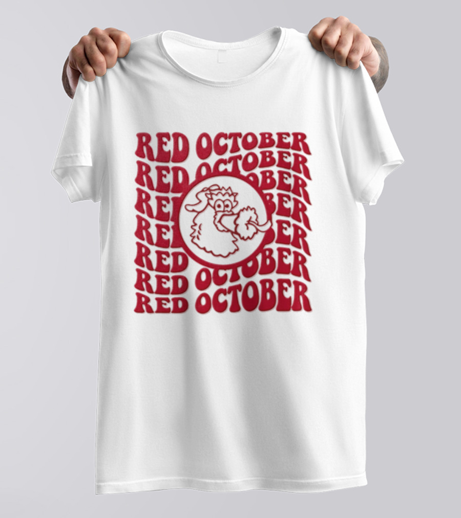 Philadelphia Phillies Red October 2023 Fan Gear With Phillie Phanatic T-Shirt