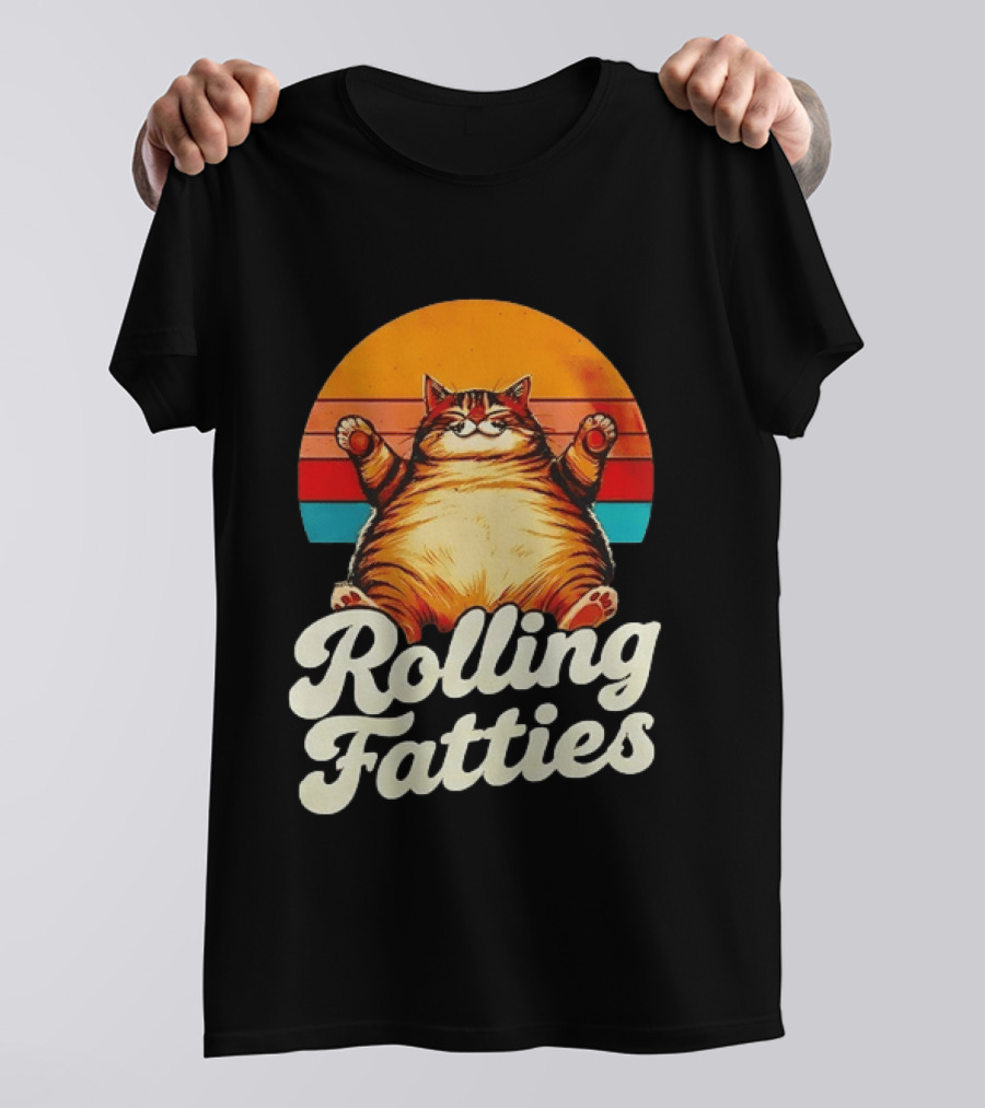Rolling Fatties Vintage Sunset Cat T-Shirt