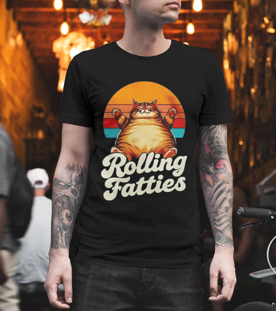 Rolling Fatties Vintage Sunset Cat T-Shirt