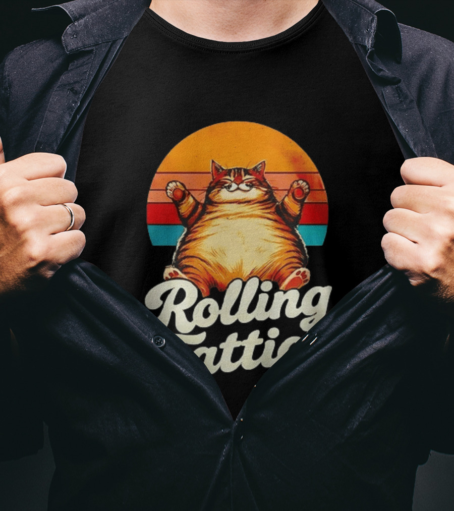 Rolling Fatties Vintage Sunset Cat T-Shirt