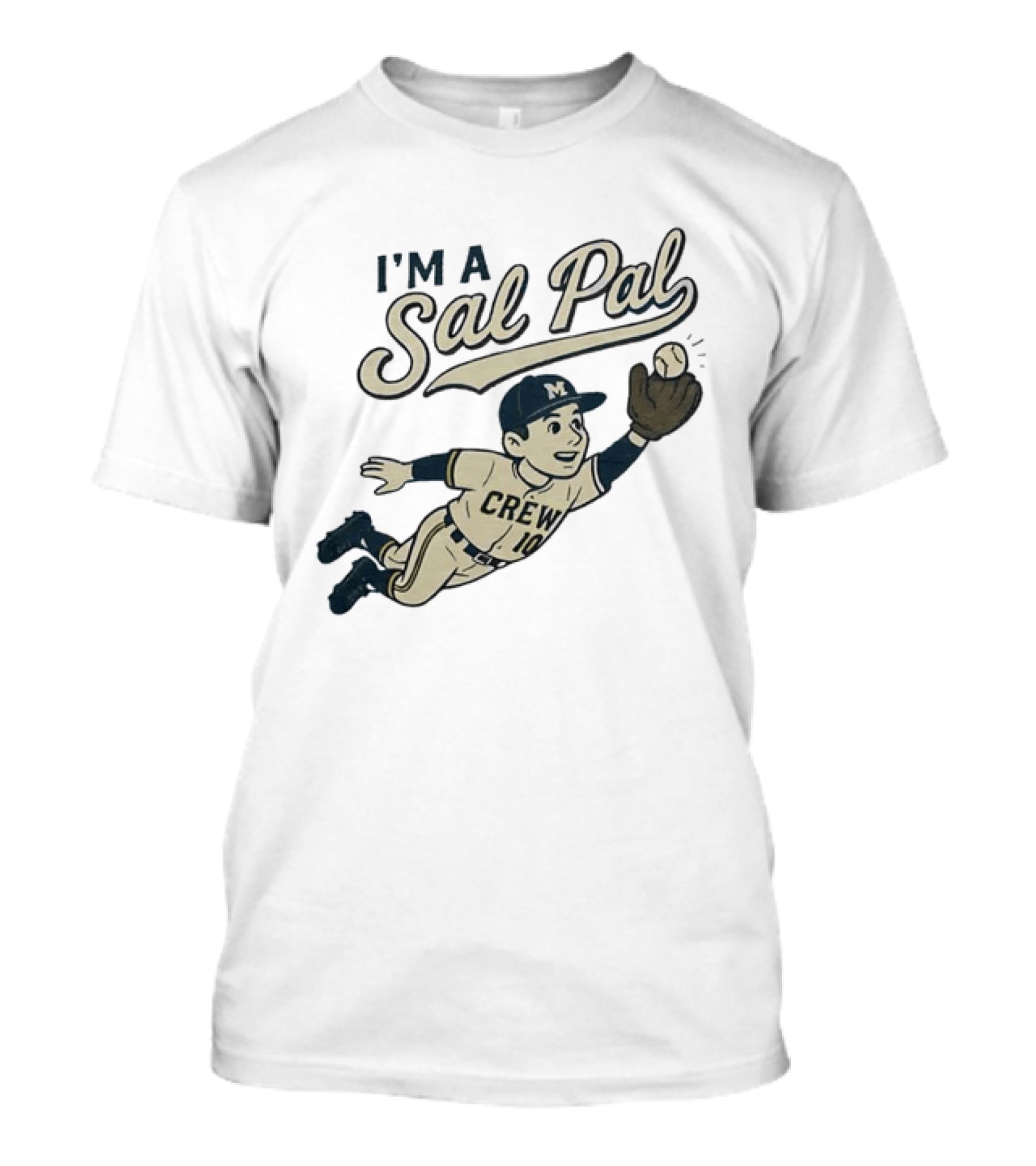 I'm A Sal Pal Milwaukee Brewers Crew 10 Cartoon Baseball Player T-Shirt