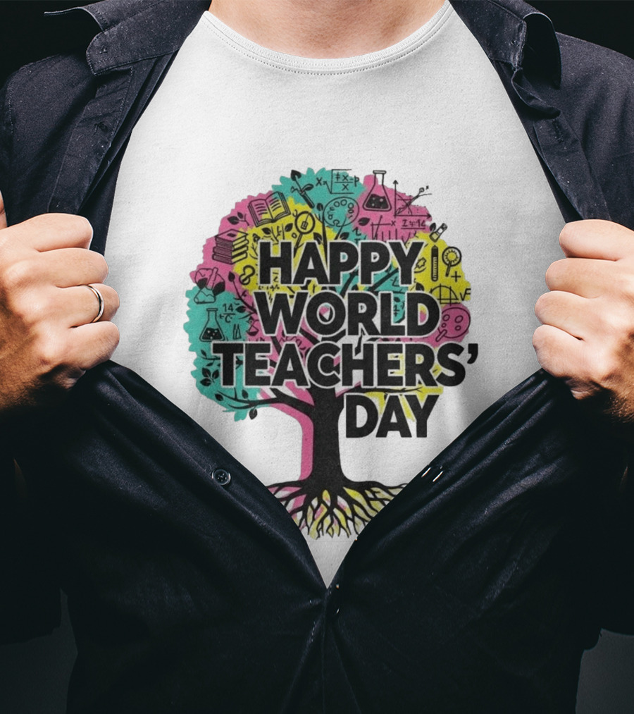 Happy World Teachers' Day Educational Tree T-Shirt