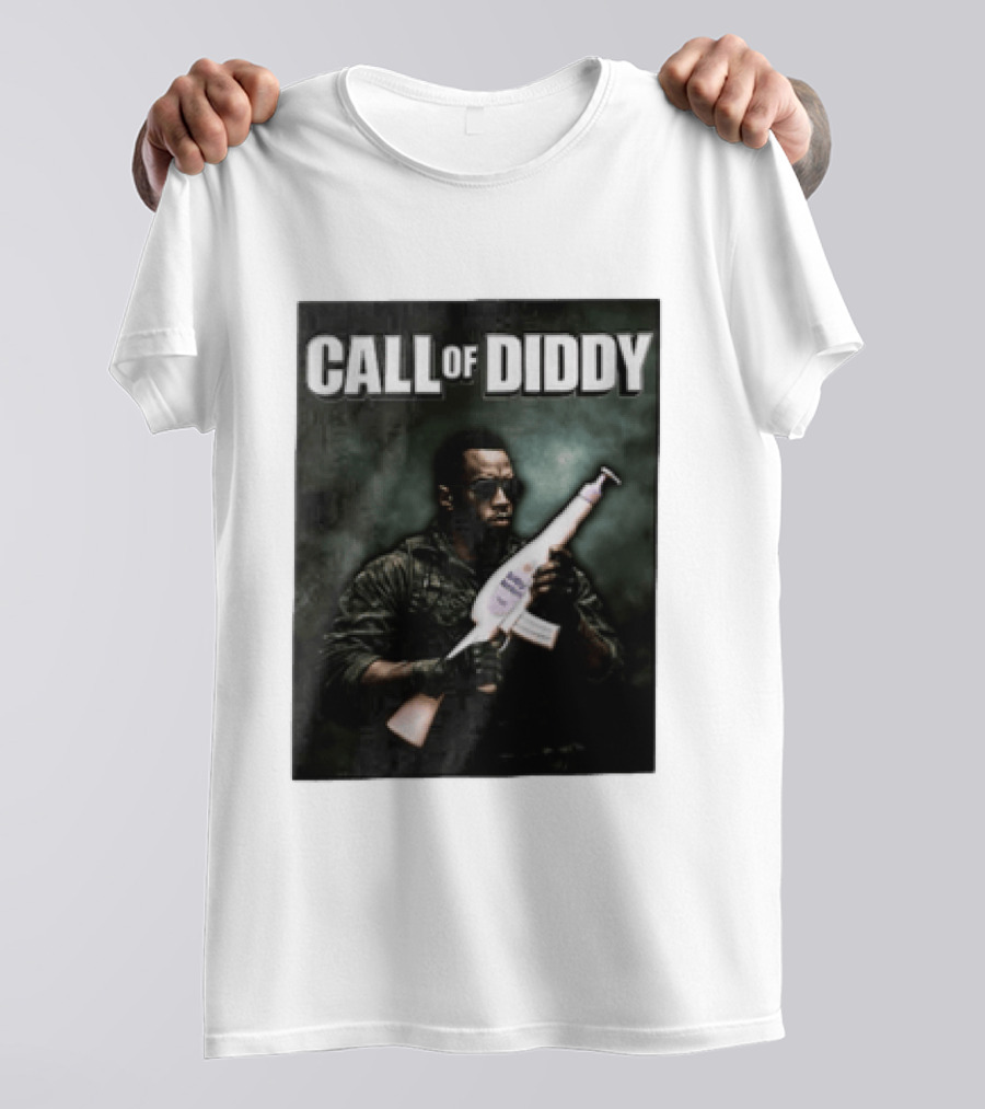 Call Of Diddy Sean Combs Parody Lotion Gun T-Shirt