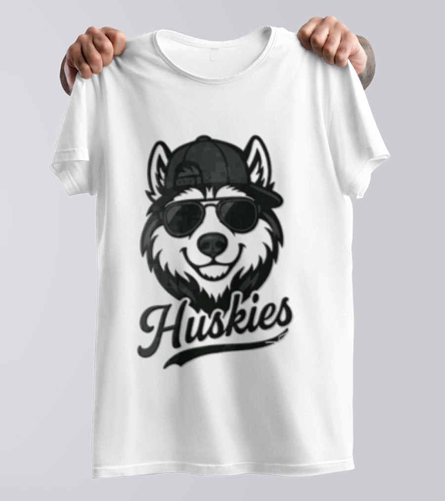 Huskies Husky Dog In Sunglasses And Cap T-Shirt