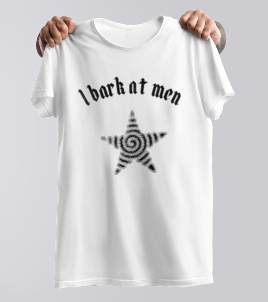 I Bark At Men Star Spiral Center Halftone T-Shirt