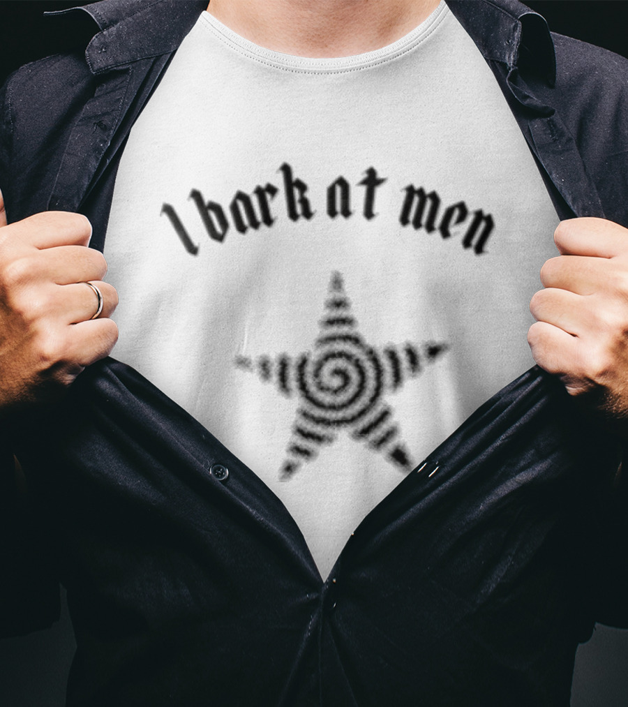 I Bark At Men Star Spiral Center Halftone T-Shirt