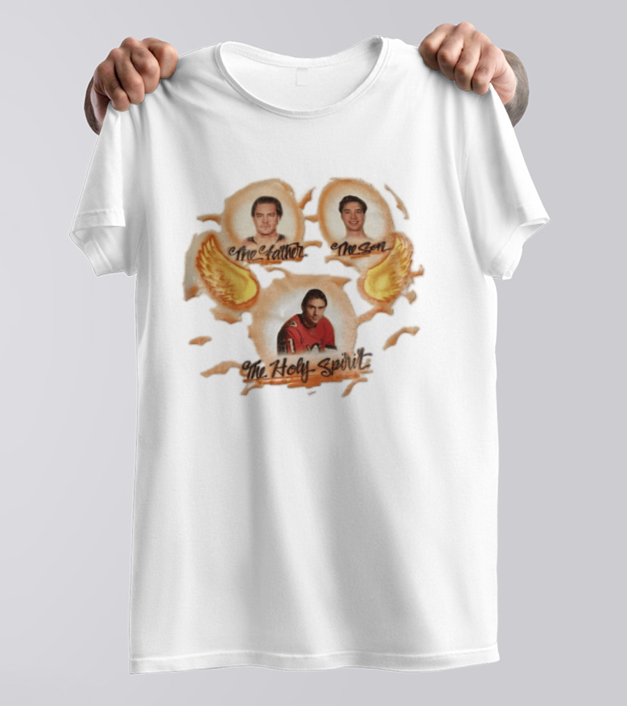 The Father The Son The Holy Spirit Hockey Trio With Wings T-Shirt