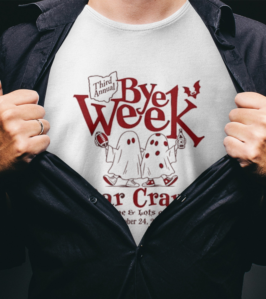 Third Annual Bye Week Bar Crawl No Game Lots Of Boos October 24 2026 T-Shirt