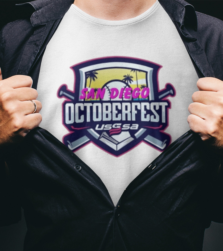 USSSA San Diego Oktoberfest Baseball Event Palms Sunset T-Shirt