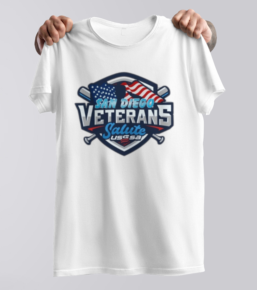 San Diego Veterans Salute USSSA Baseball Event American Flag T-Shirt