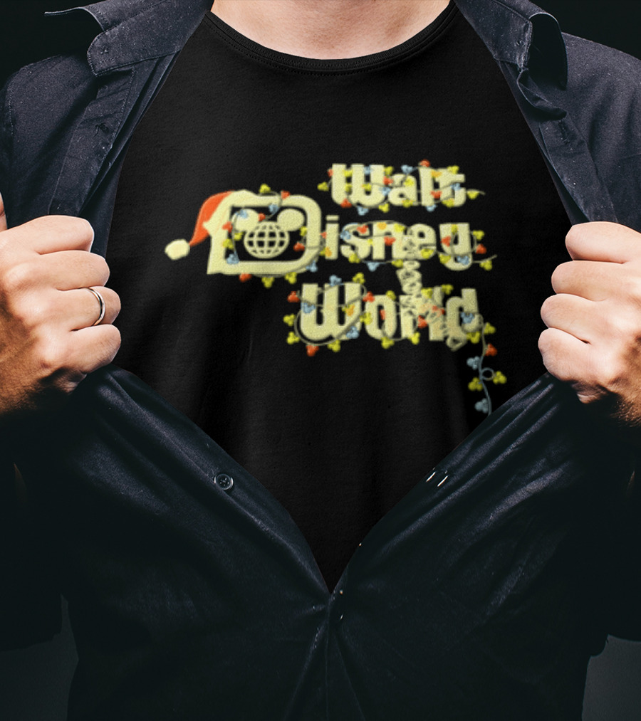 Walt Disney World Christmas Santa Hat Lights T-Shirt