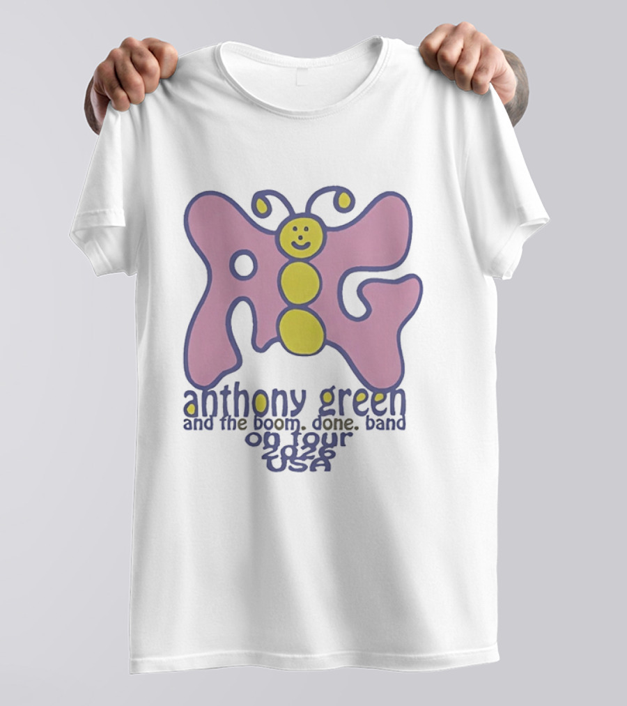 Anthony Green And The Boom Done Band On Tour 2026 Usa Butterfly T-Shirt