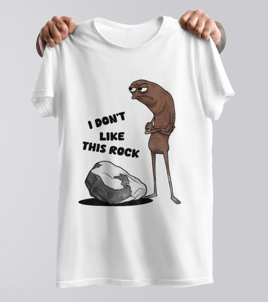 Marcus The Worm I Don't Like This Rock Grumpy Cartoon Expression T-Shirt