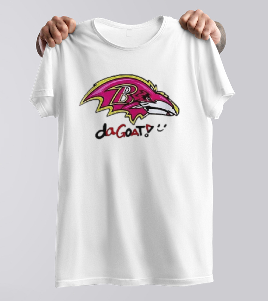 Baltimore Ravens Da Goat Pink Heroes Fighting Cancer T-Shirt