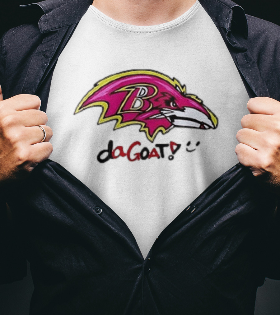 Baltimore Ravens Da Goat Pink Heroes Fighting Cancer T-Shirt