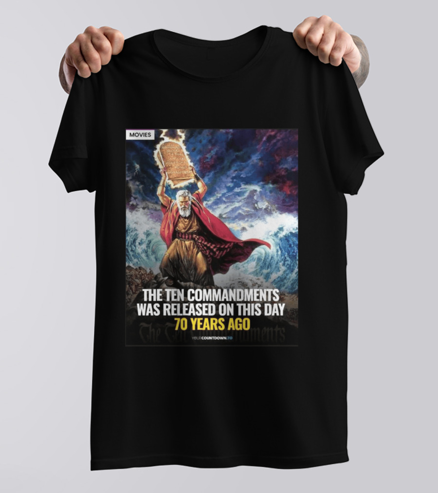 The Ten Commandments 1956 Cecil B. DeMille Epic Moses Parting Sea Anniversary T-Shirt