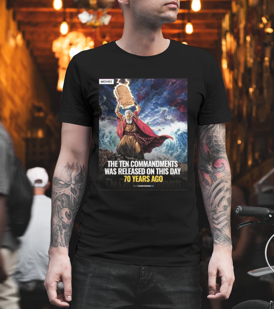 The Ten Commandments 1956 Cecil B. DeMille Epic Moses Parting Sea Anniversary T-Shirt