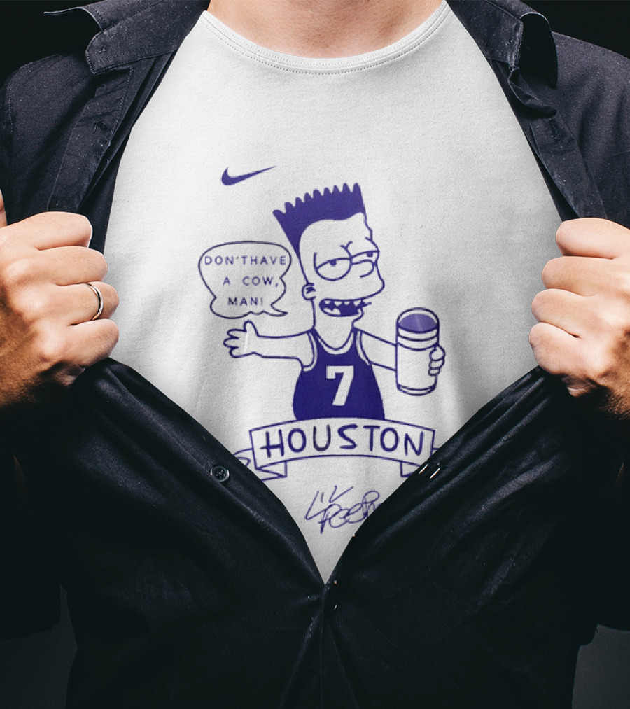 Bart Simpson Nike Houston 7 Don't Have A Cow Man Lil Peep T-Shirt