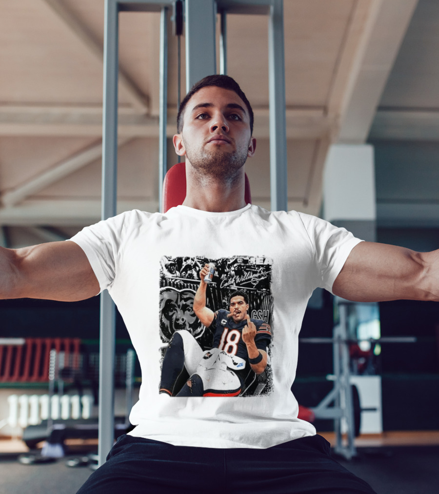 Caleb Williams Chicago Bears Drinking Beer And Smoking Cigar Iconic Gesture T-Shirt