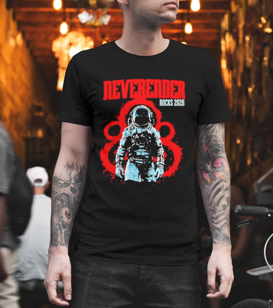Neverender Rocks 2026 Astronaut Space Music Tour Splash T-Shirt