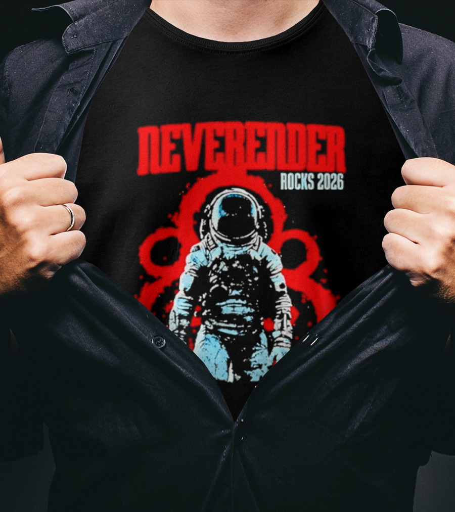 Neverender Rocks 2026 Astronaut Space Music Tour Splash T-Shirt