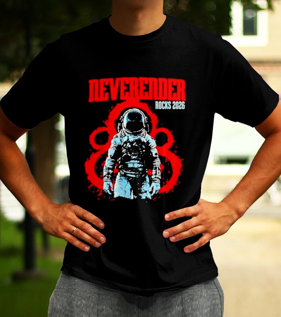 Neverender Rocks 2026 Astronaut Space Music Tour Splash T-Shirt