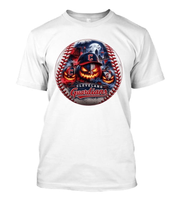Cleveland Guardians Halloween Jack O' Lantern Spooky Baseball T-Shirt