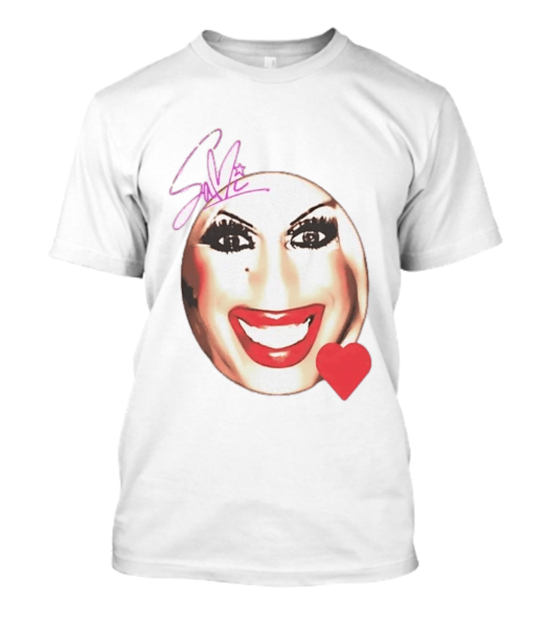 Save Signature Heavy Makeup Smile Red Heart T-Shirt