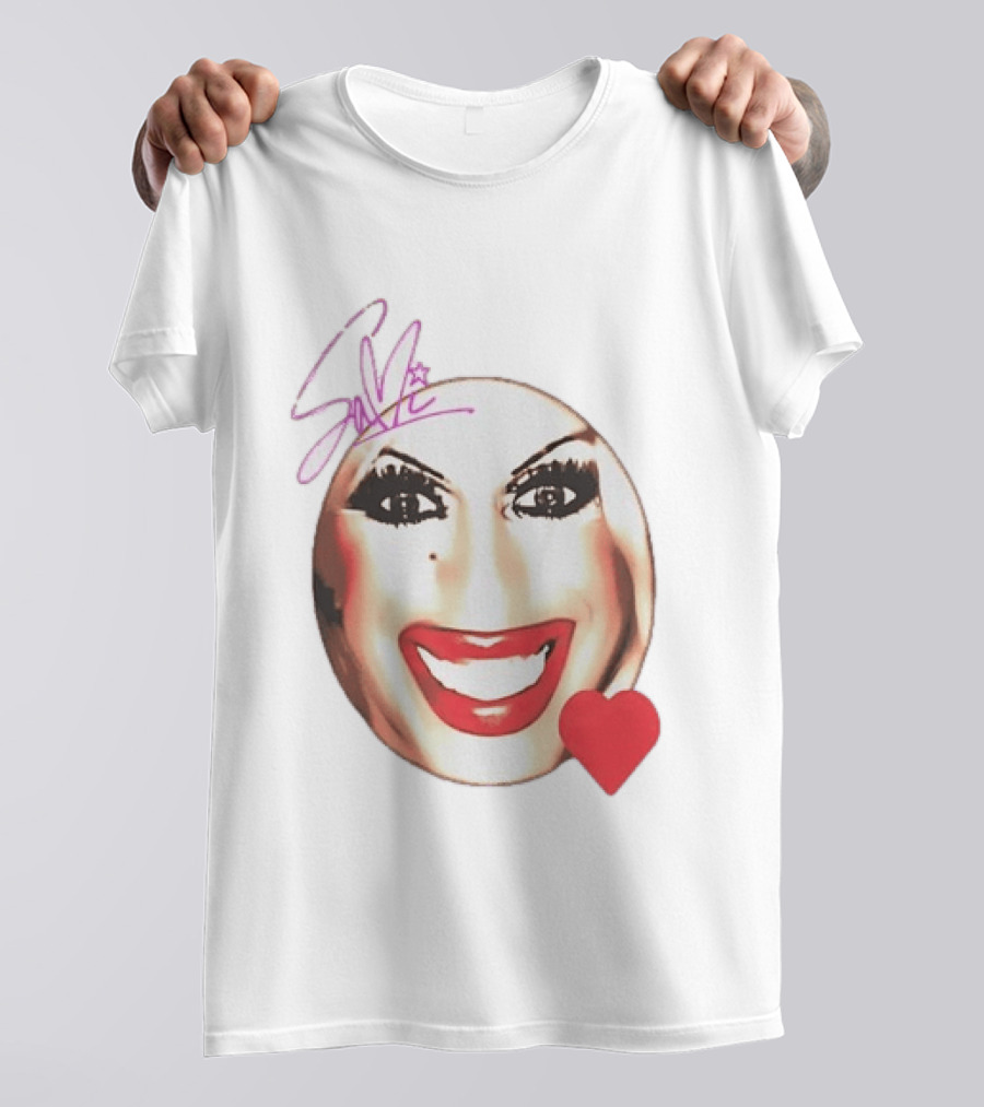 Save Signature Heavy Makeup Smile Red Heart T-Shirt