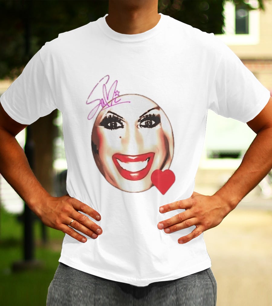 Save Signature Heavy Makeup Smile Red Heart T-Shirt