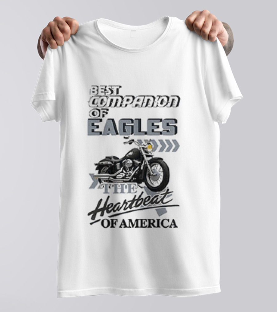 Philadelphia Eagles Best Companion Harley Davidson Heartbeat Of America T-Shirt