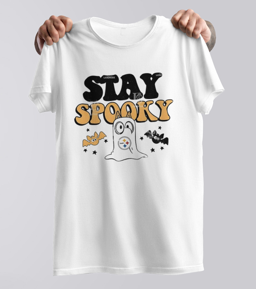 Pittsburgh Steelers Bluey Halloween Stay Spooky Ghost And Bats T-Shirt