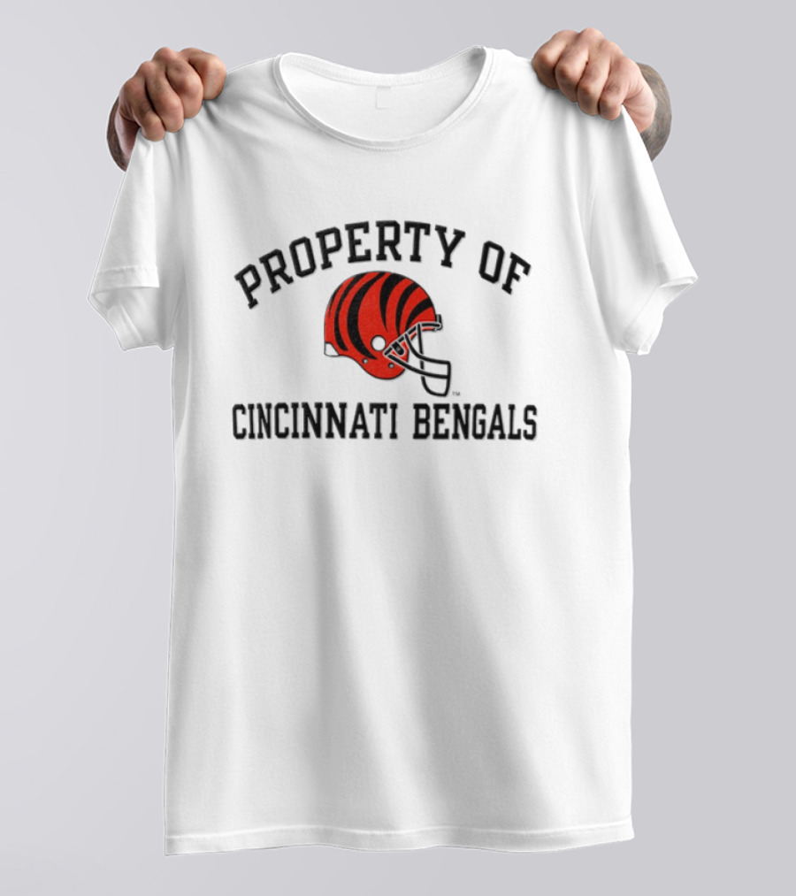 Cincinnati Bengals Helmet Property Of NFL Sports Fan Gear T-Shirt