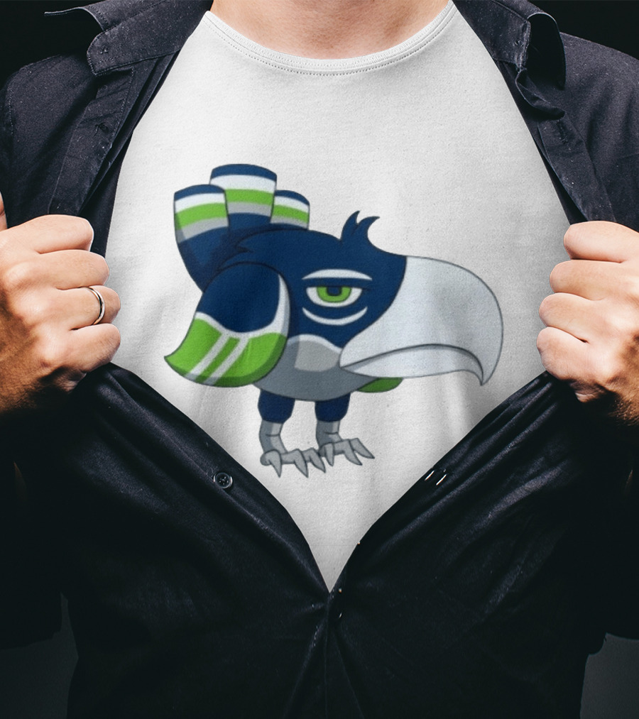 Seattle Seahawks Pokemon Crossover Bird Fan T-Shirt