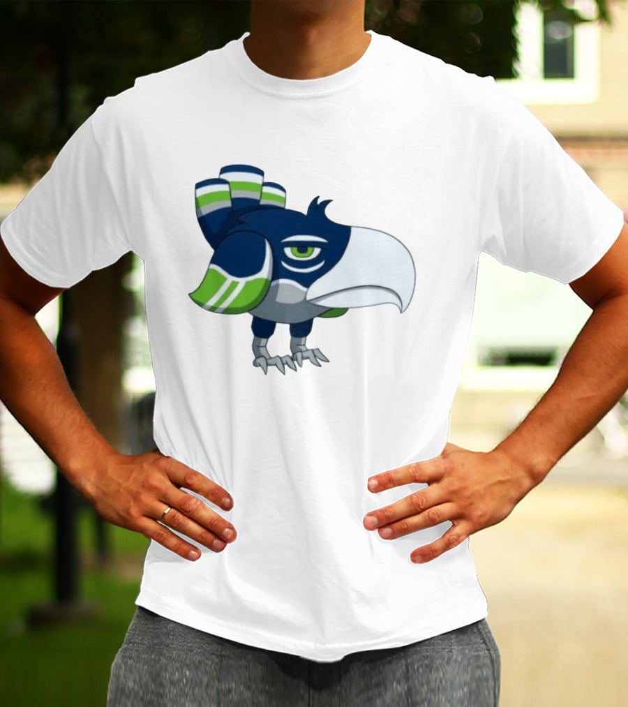 Seattle Seahawks Pokemon Crossover Bird Fan T-Shirt