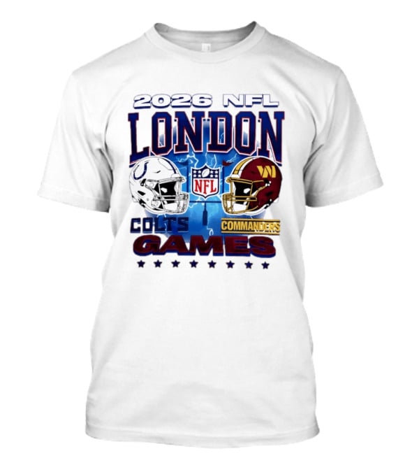 2026 NFL London Colts Commanders Games Helmets T-Shirt