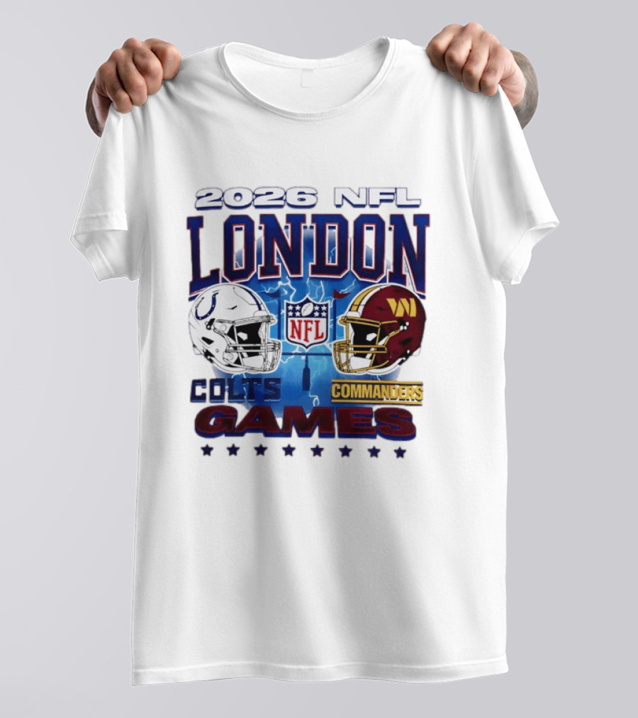 2026 NFL London Colts Commanders Games Helmets T-Shirt