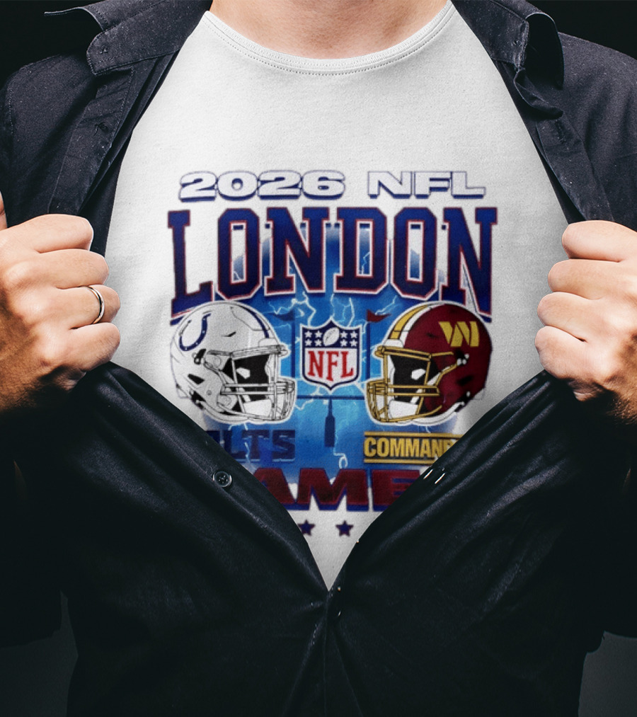 2026 NFL London Colts Commanders Games Helmets T-Shirt