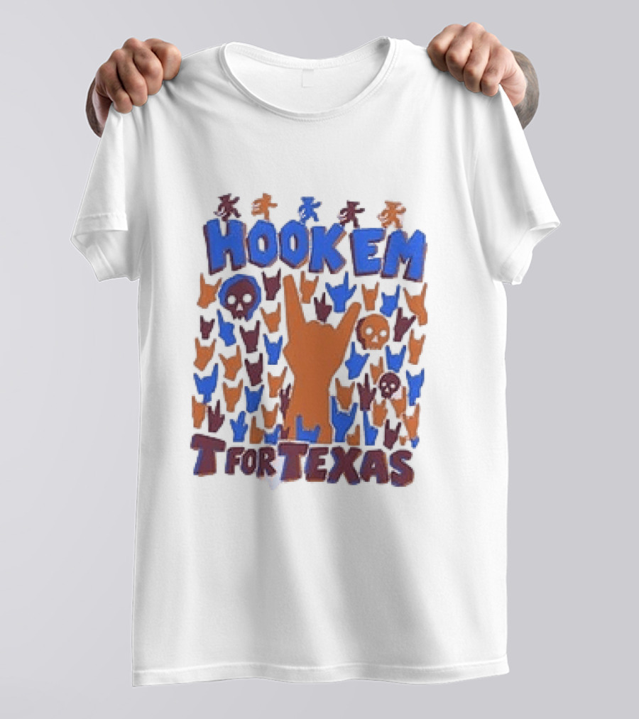 Hook Em For Texas Grateful Dead Collaboration With Longhorns T-Shirt