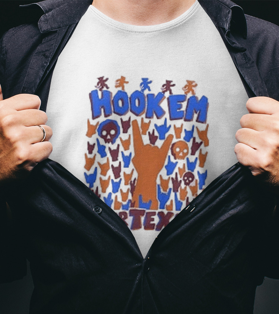 Hook Em For Texas Grateful Dead Collaboration With Longhorns T-Shirt