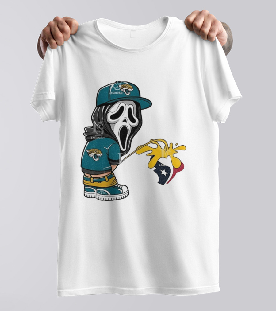Jacksonville Jaguars Ghostface Pissing On Houston Texans T-Shirt