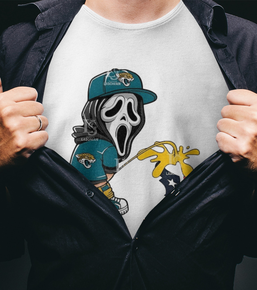 Jacksonville Jaguars Ghostface Pissing On Houston Texans T-Shirt