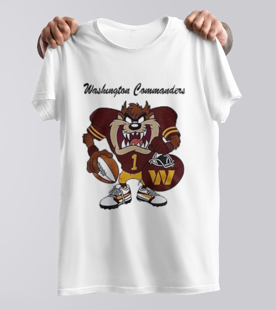 Washington Commanders Taz Looney Tunes Collaboration Football Fan Gear T-Shirt
