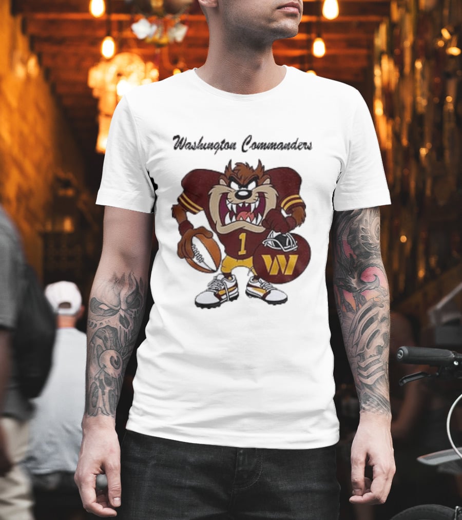 Washington Commanders Taz Looney Tunes Collaboration Football Fan Gear T-Shirt